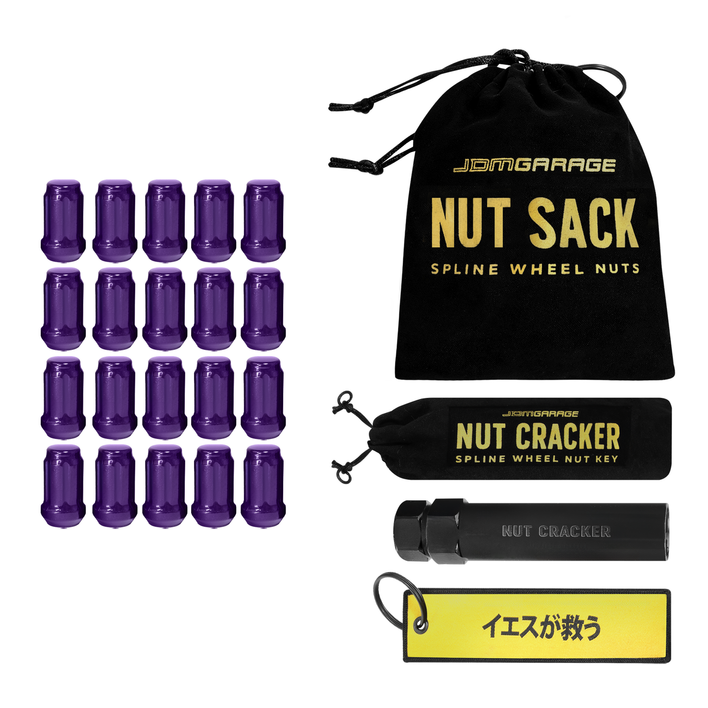 Nut Sack - Spline Wheel Nuts Set ( Purple )