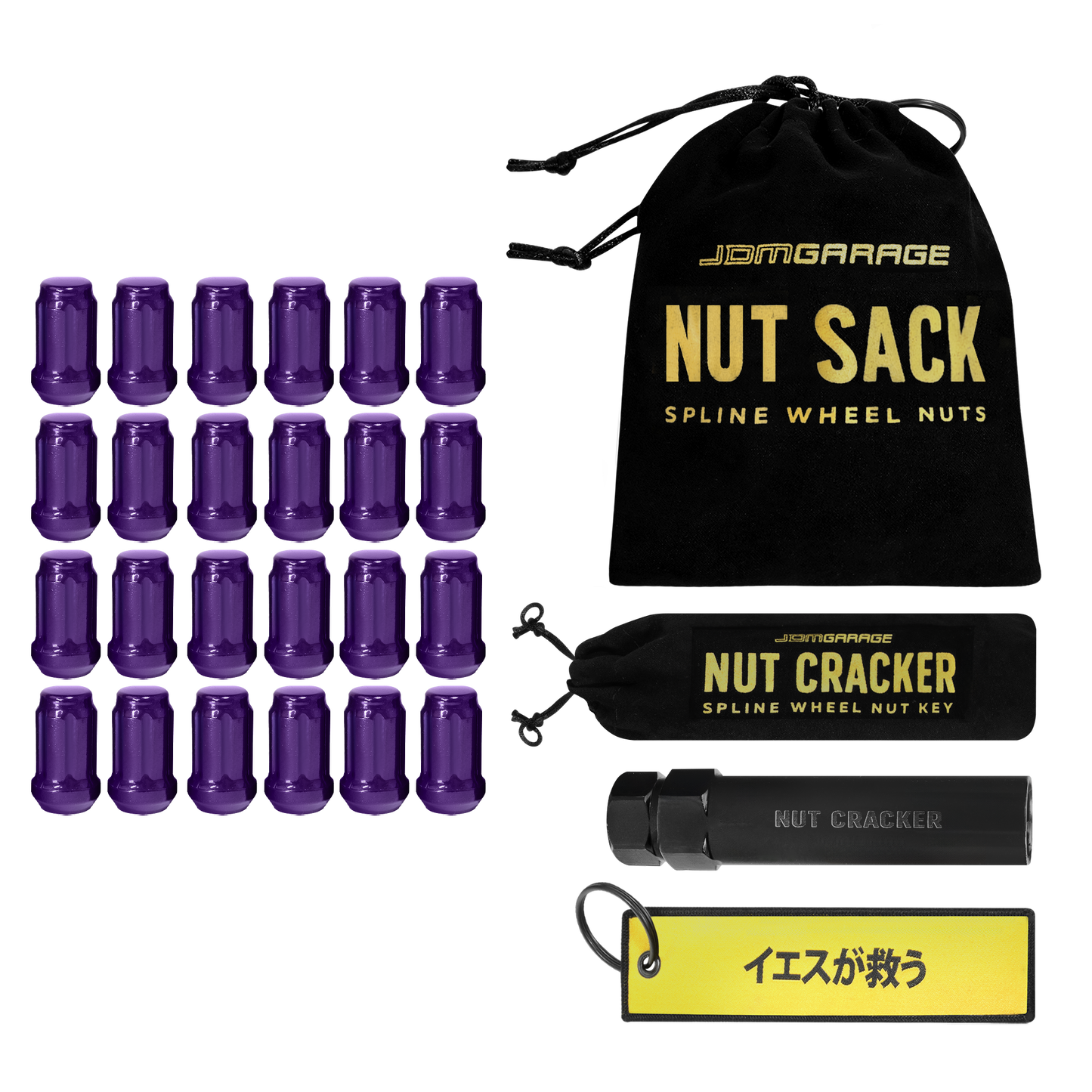 Nut Sack - Spline Wheel Nuts Set ( Purple )