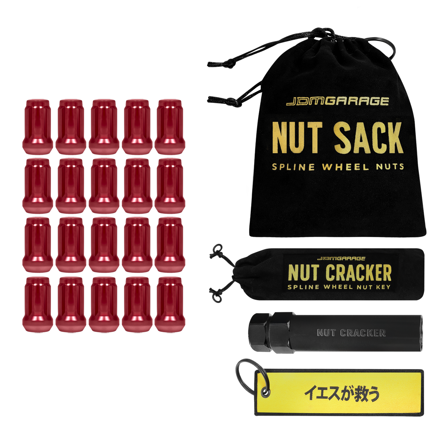 Nut Sack - Spline Wheel Nuts Set ( Red )