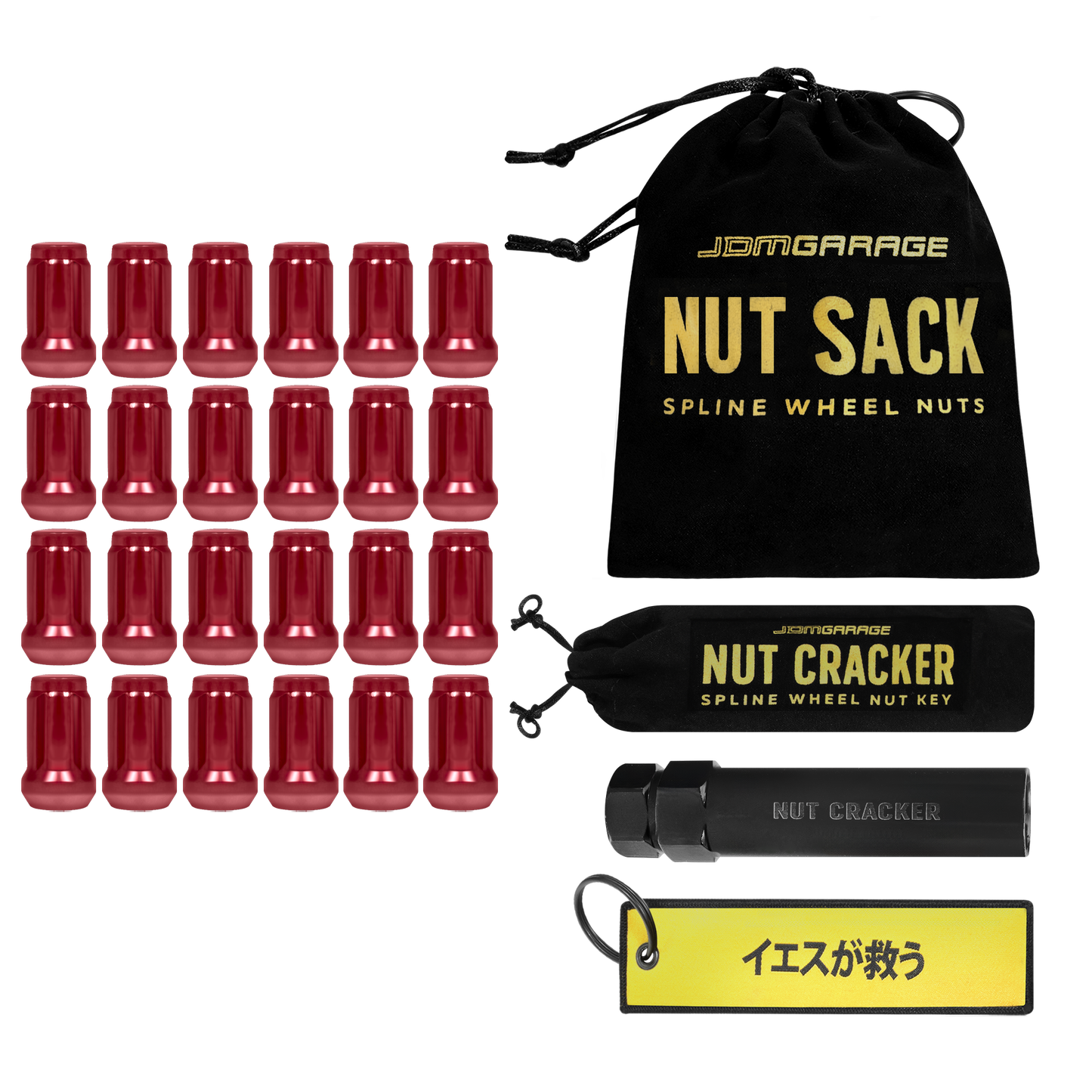 Nut Sack - Spline Wheel Nuts Set ( Red )
