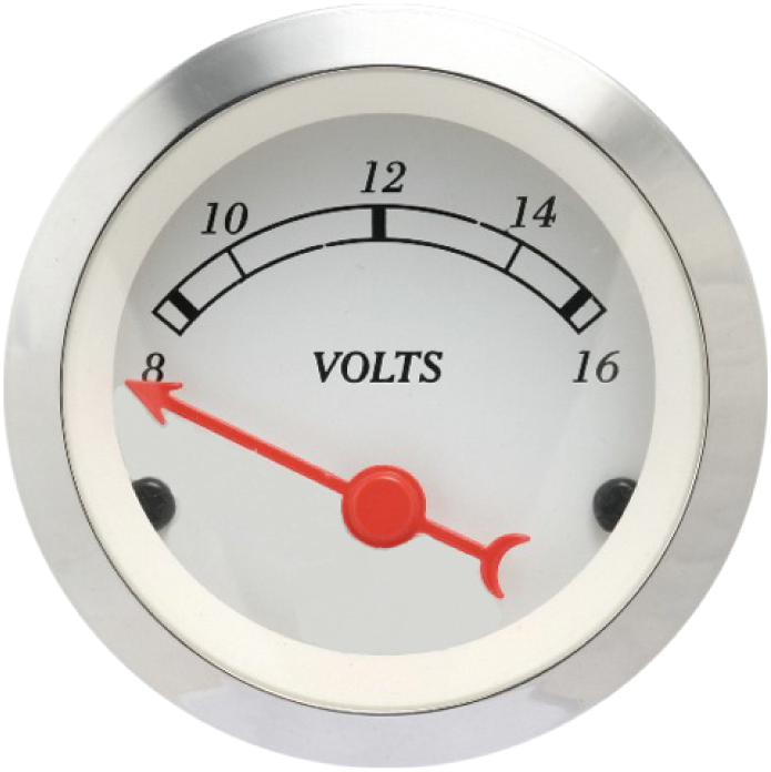 Autogauge Classic - Volts Meter Gauge - White - Gauges