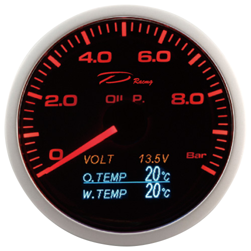 Depo 4in1 Oil Pressure & Temp / Water Temp / Volt Gauge - 60mm - Gauges