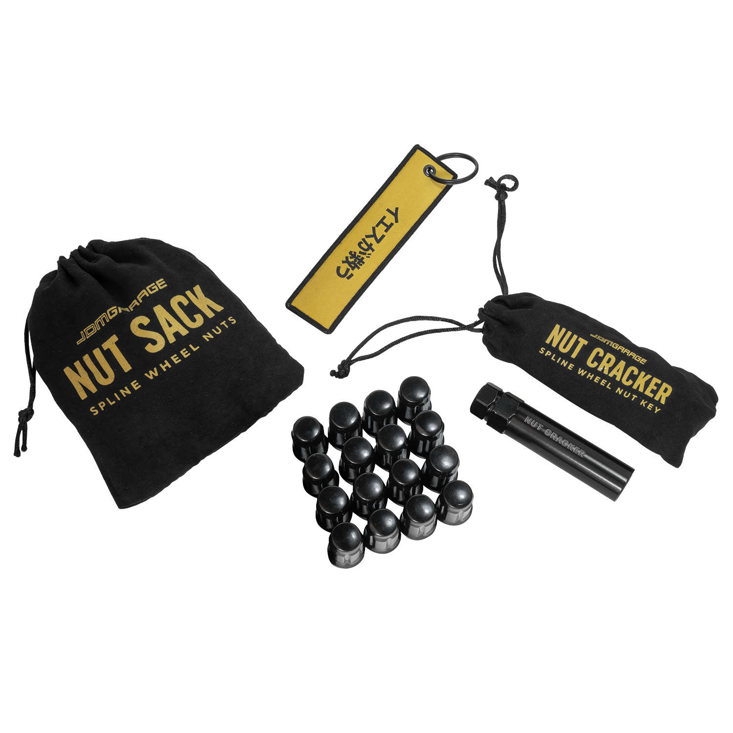 Nut Sack - Spline Wheel Nuts Set (Black) Wheel Products