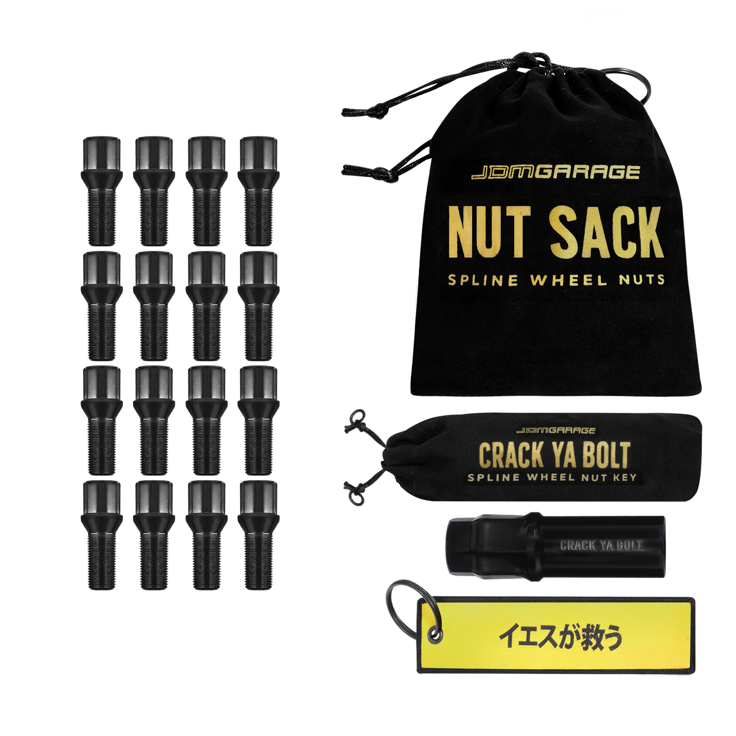Nut Sack - Spline Wheel Bolts Set - 4 Stud / 14x1.25 - Wheel Products