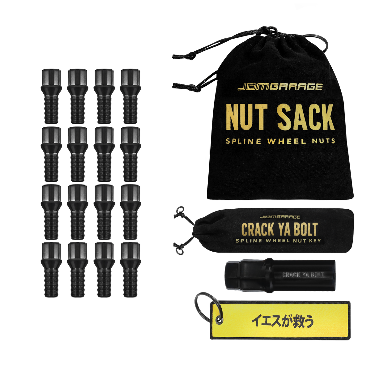 Nut Sack - Spline Wheel Bolts Set - 4 Stud / 14x1.25 - Wheel Products