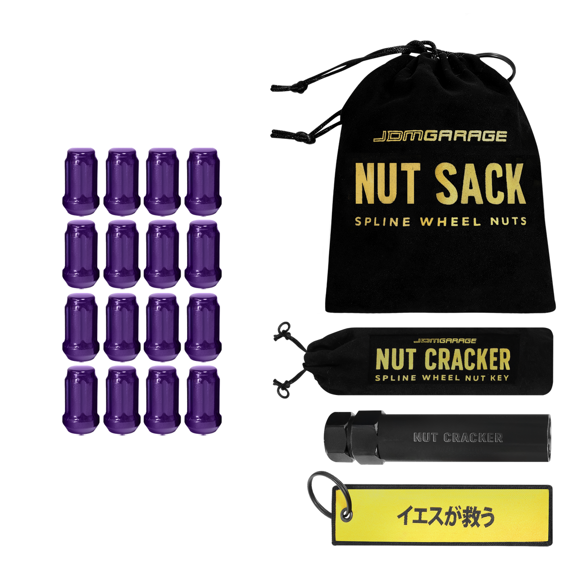 Nut Sack - Spline Wheel Nuts Set (Purple) 4 Stud / 12x1.25 - Wheel Products
