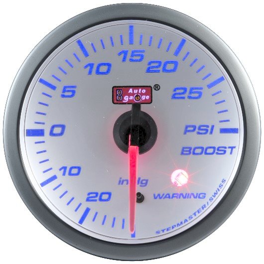 Autogauge Stepper Motor - Boost Gauge - White