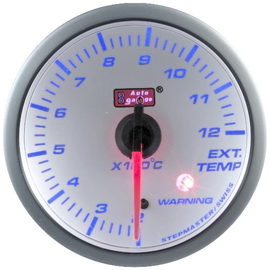 Autogauge Stepper Motor - Exhaust Temperature Gauge - White