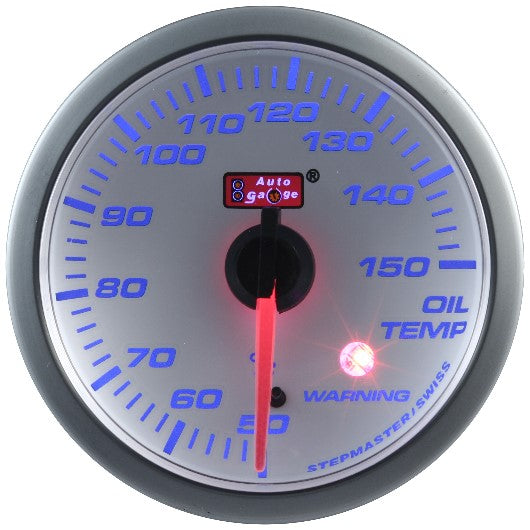 Autogauge Stepper Motor - Oil Temperature Gauge - White