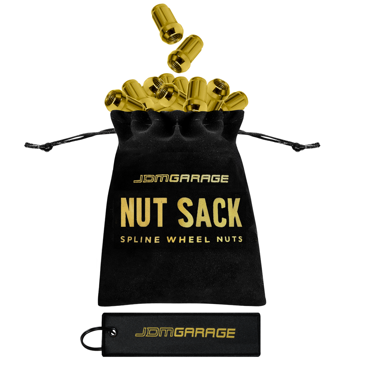 Nut Sack - Spline Wheel Nuts Set (Gold) Wheel Products