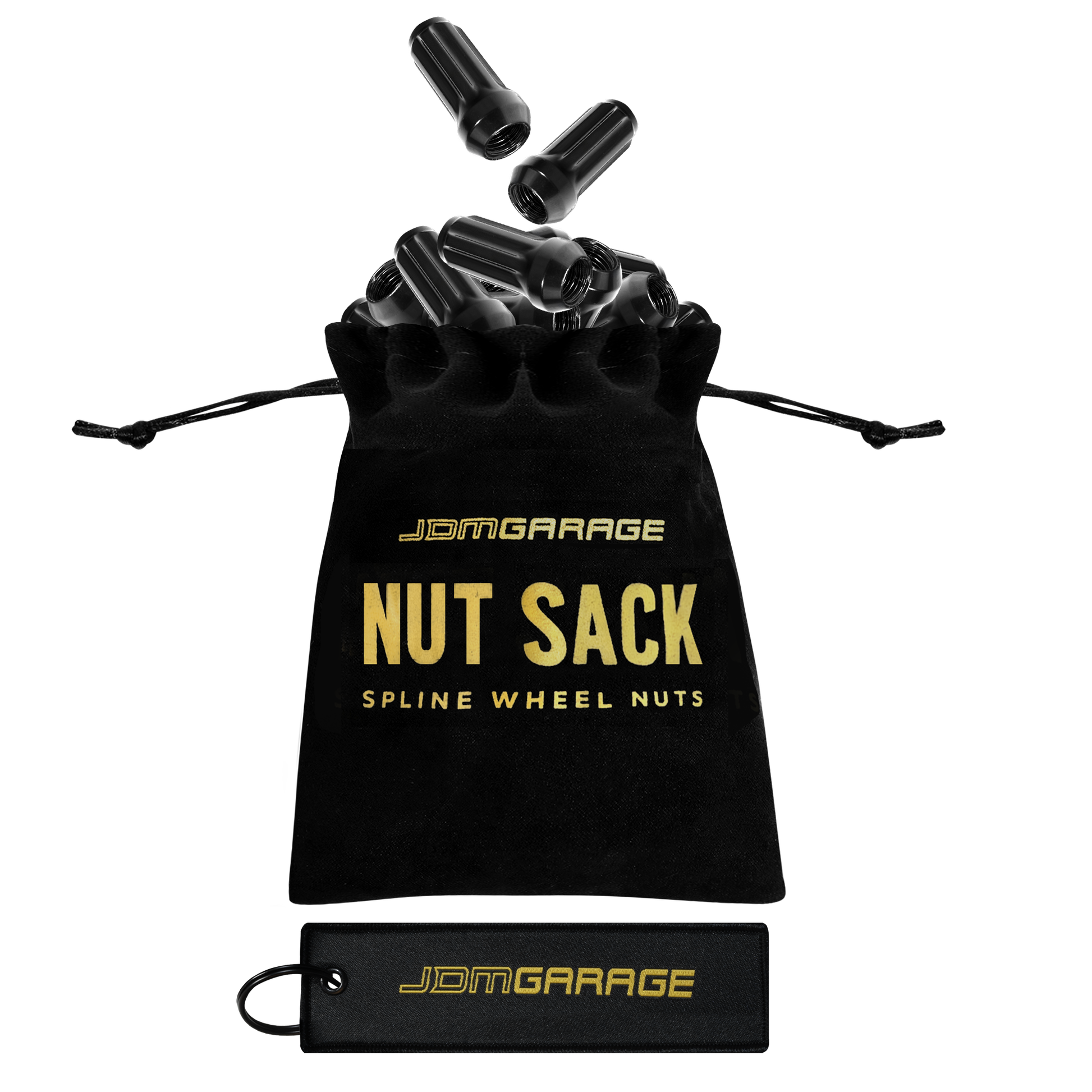 Nut Sack - 7 Spline Wheel Nuts Set (Black) Wheel Products