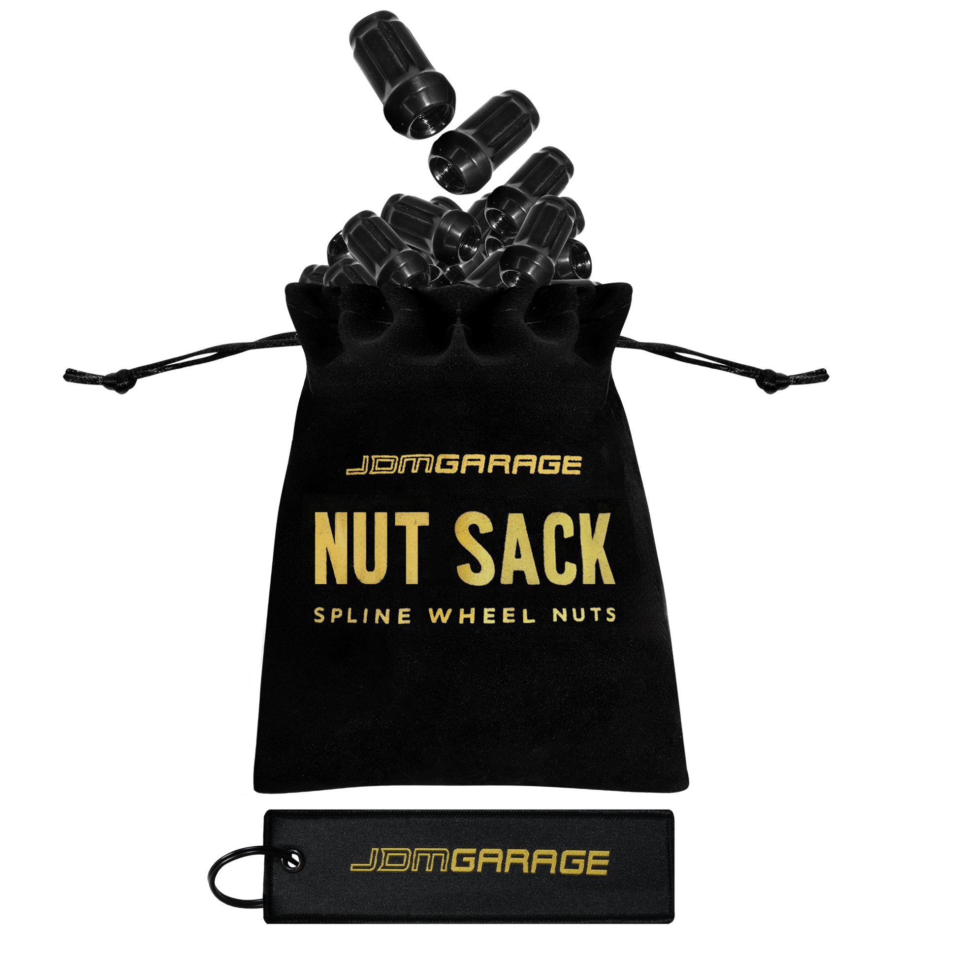 Nut Sack - Spline Wheel Nuts Set (Black) Wheel Products